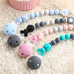 New Silicone Baby Pacifier Clips Pendant Beads Pacifier Clip Chains Baby Teeth Chain Infant Nipple Clamp Chew Accessories