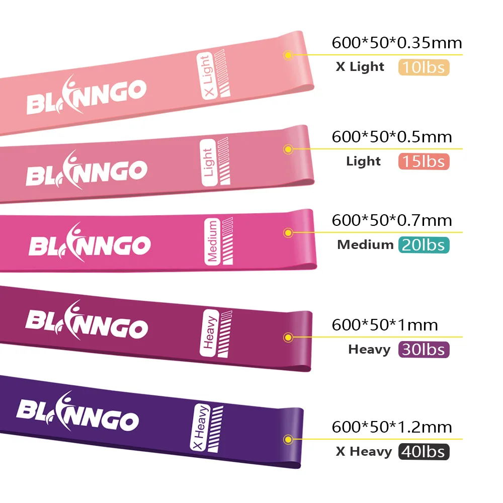 

Blinngo 5 Level Gradient Resistance Bands Training Pull Rope Pilates Sport Rubber Fitness Elastic Bands Gym Workout Equipment