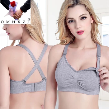 

OMHXZJ Wholesale Fashion Woman Female Breastfeeding Pregancy Maternity Nursing Breathable Seamless Adjustable Push Up Bra DM04