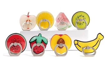 

Cute Fruit Banana 360 Degree Finger Ring Mobile Phone Smartphone Watermelon Stand Holder For iPhone 6 7 plus with Package