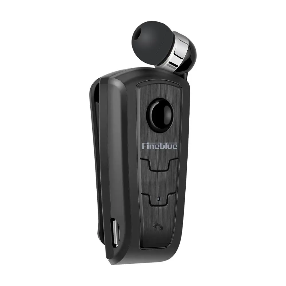 Черный Fineblue F910 беспроводной Bluetooth 4,0 зажим для шеи Телескопический Тип гарнитура в деловом стиле Вибрация износа клип спортивные стереонаушники UM - Цвет: Черный