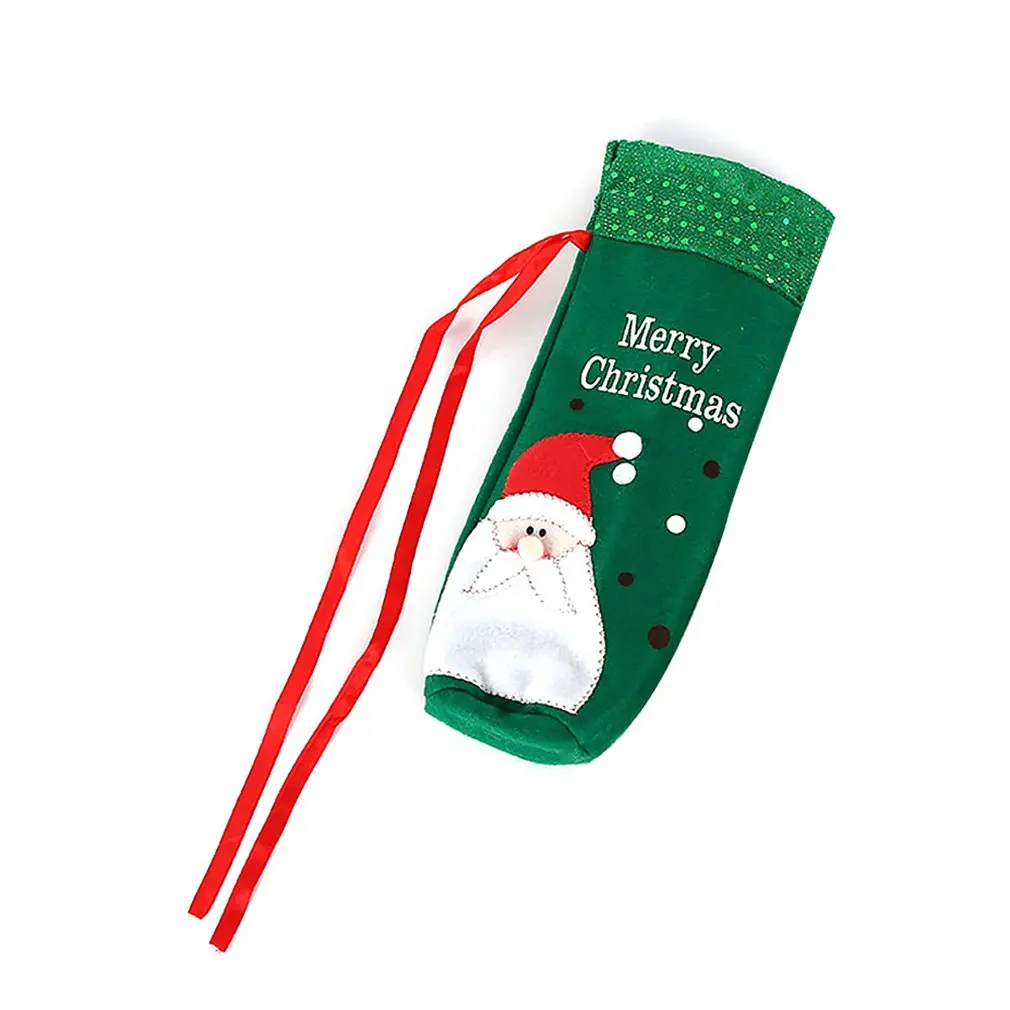Christmas Decorations Christmas Decoration Wine Bottle Set Gift Bag Santa Snowman Sequins Red Wine Bottle Bag