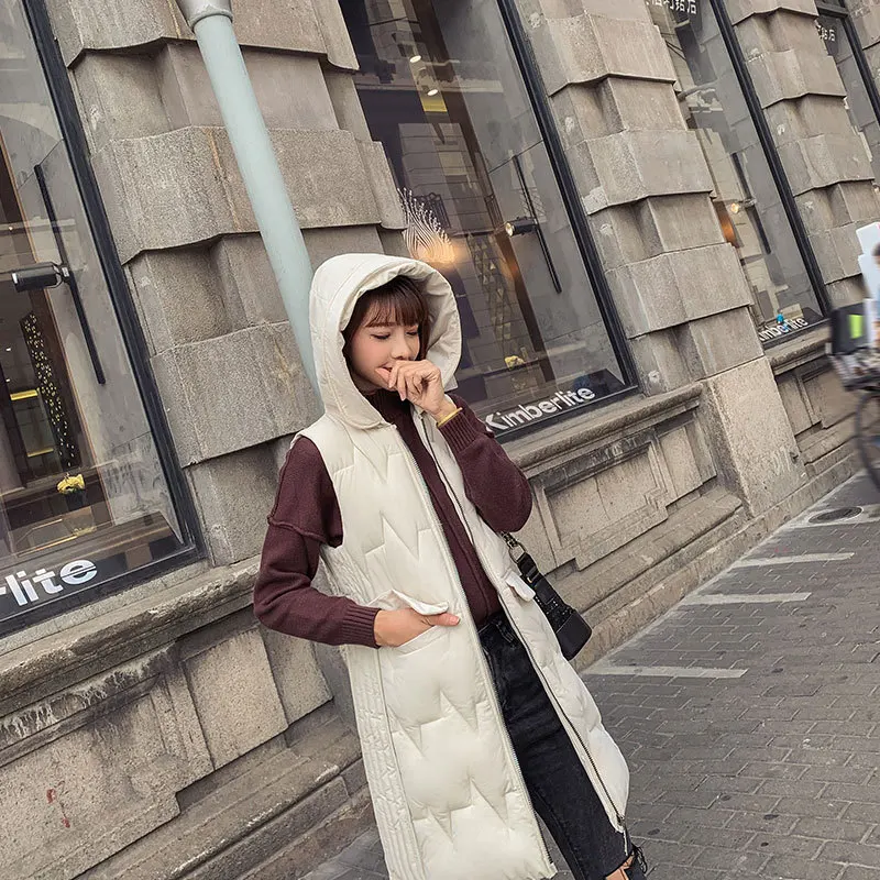 

Down Jacket 2019 Winter New Style Waistcoat Cotton-padded Clothes Women's Mid-length Loose Sleeveless Vest Cotton Coat Fashion