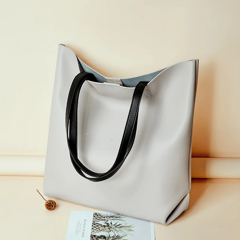 Новая женская сумка из натуральной кожи женская сумка большая емкость хозяйственные сумки Дамская ручная сумка прямоугольная сумка Корзина женские сумки на плечо