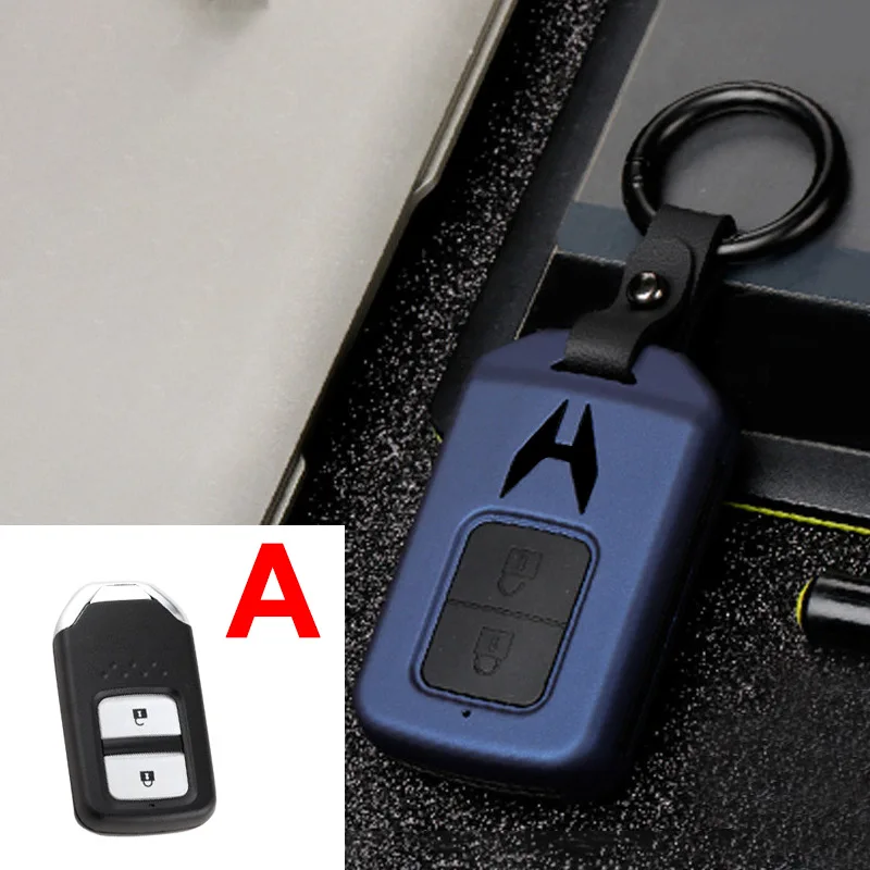ABS+ силиконовый для ключа автомобиля чехол для электронный контроллер дросселя для Honda Civic CRV HR-V HRV пилот соглашение о Одиссее 2013- удаленный смарт-ключ чехол - Название цвета: A  Blue