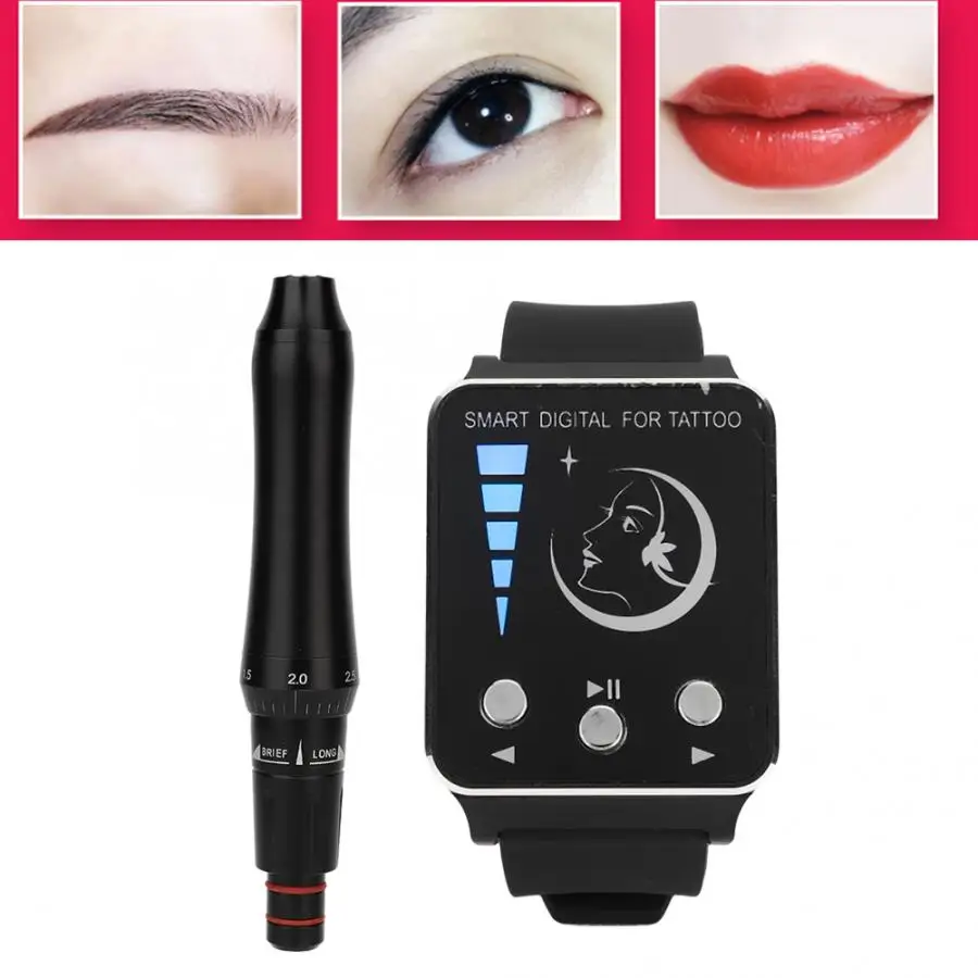 Ручка для татуажа, микроблейдинг, контроллер для часов, электрическая машинка для татуажа бровей и губ, штепсельная вилка США, 110-220 В, машинка для татуажа