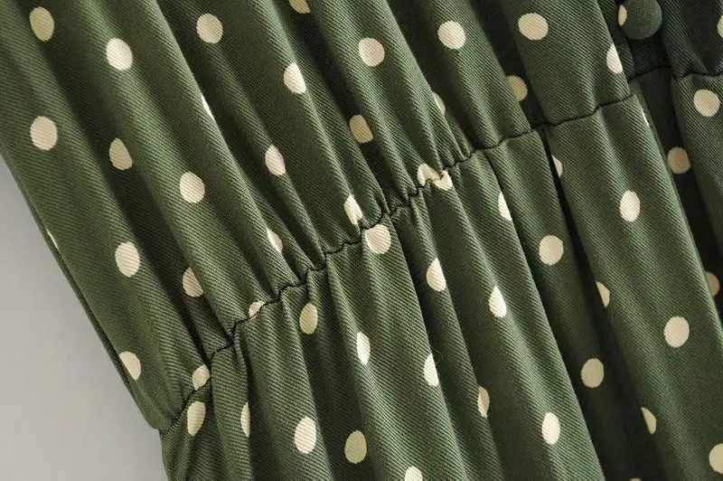Bazaleas винтажное длинное платье повседневное Сплит vestidos зеленый Женский Печатный принт летнее платье с v-образным вырезом Драпированные пуговицы Прямая