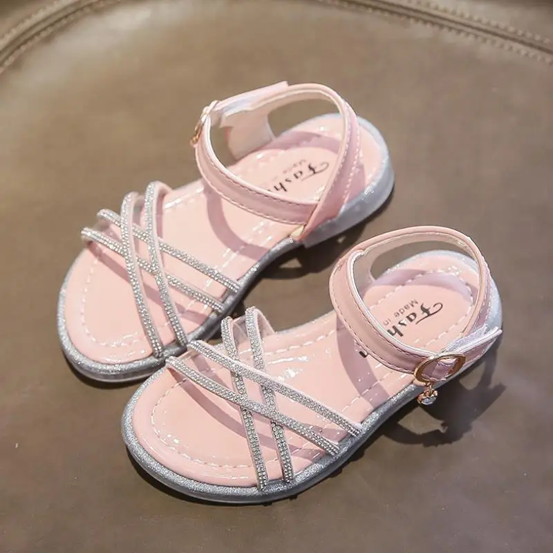 

Kids Girl Sandals Leather Summer Shoes Kids Princess Shoes Cute Soft sandals designer summer For new