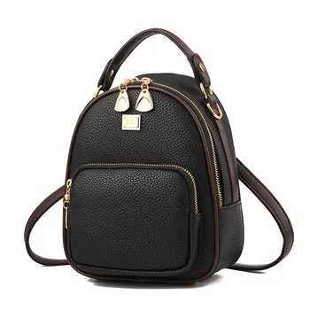

2019 New Backpack Women's Korean Personality Fashion Backpack pu backpack anti theft backpack Solid mini backpacks for women