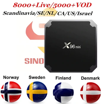 

8000+Live/5000+ VOD Scandinavian Package World iptv Subscription 4K Smart IPTV Set Top Box X96 mini A905W Android 7.1 IPTV Box