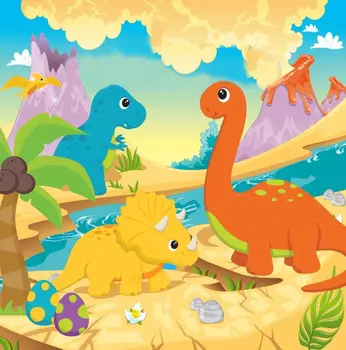 

8x8FT Cartoon Volcanol Mountain Good Dinosaurs Safari Custom Photo Studio Background Backdrop Vinyl 240cm x 240cm