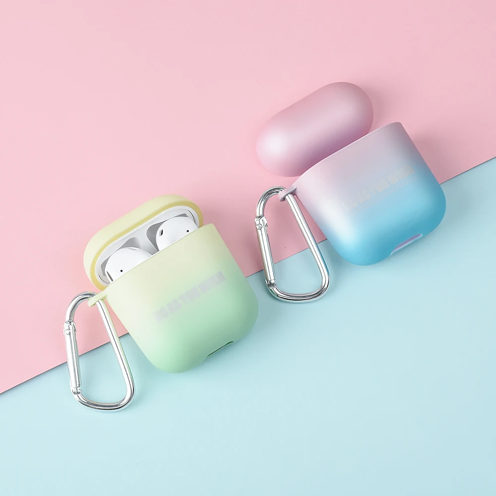 

For AirPods 2 Case Gradient Rainbow Color Protective hard PC Cover Bluetooth Wireless Earphone Case For Air pods 2 1 cover funda