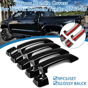 

9 PCS Car ABS Door Handle Cover Trim Gloss Black For Toyota Sequoia Tundra 2020 2019 2018 2017 2016 2015 2014 2013 - 2007 Stylin