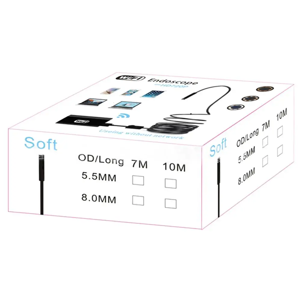 2.0 MP  ð  8 LED 8mm ð ˻ ī޶ HD Borescope   ī޶ iOS   ̵  5M