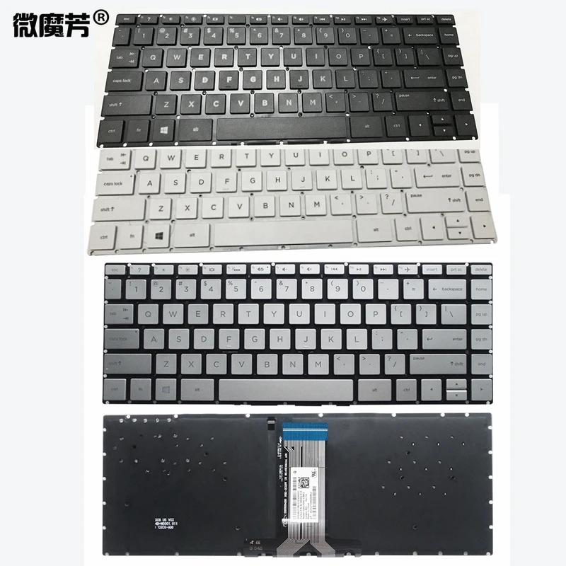Teclado do Portátil dos E.u. para o Pavilhão de hp E.u. Novos X360 14-ba 14t-ba 14m-ba 14-bs 14-bs000 Bs100tpn-w125 Q186 Q189 C121
