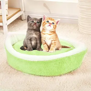 

Removable Hamburger Shell House Ventilation Breathable Convenient Shape Puppy Warm Sleeping Beds Soft Plush Pet Kennel House