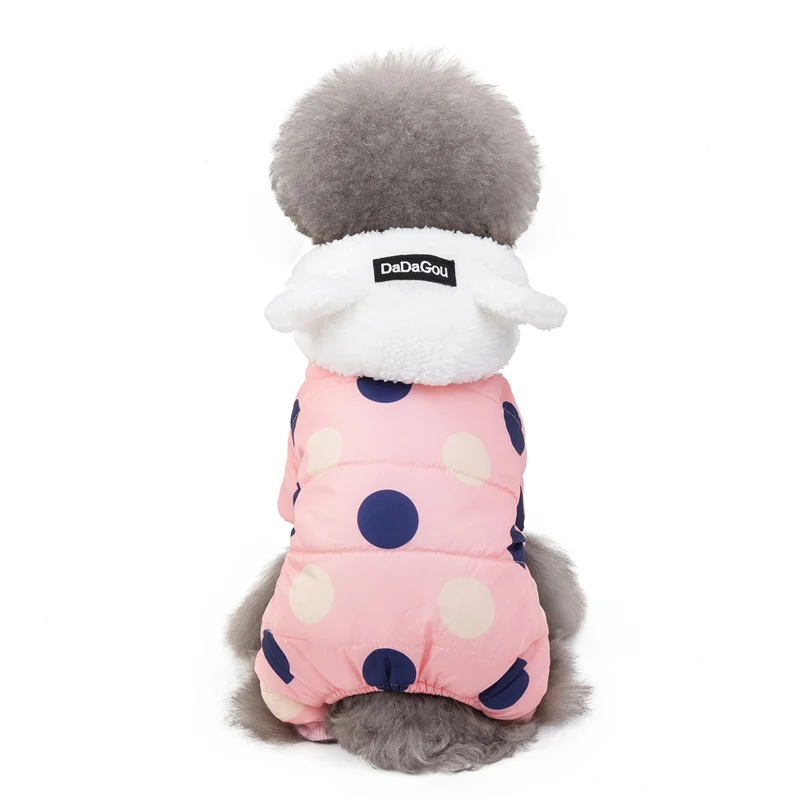 Fashion Pet Small Dog Clothes Winter Warm Dog Jacket Harness Chihuahua Puppy Coats XS-XL - Цвет: Pink