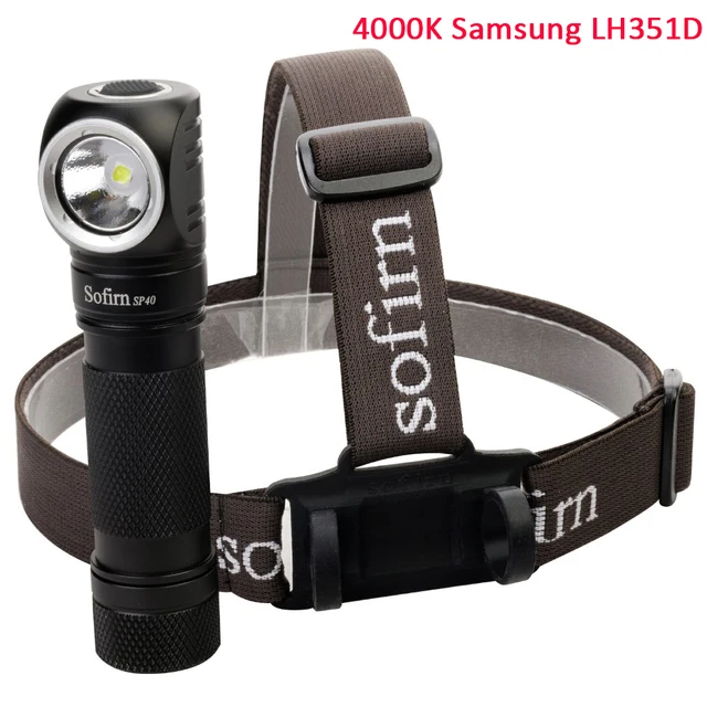 Sofirn SP40 LED Headlamp Cree XPL 1200lm 18650 USB Rechargeable Headlight 18350 Flashlight with Power Indicator Magnet Tail LH351D-4000K