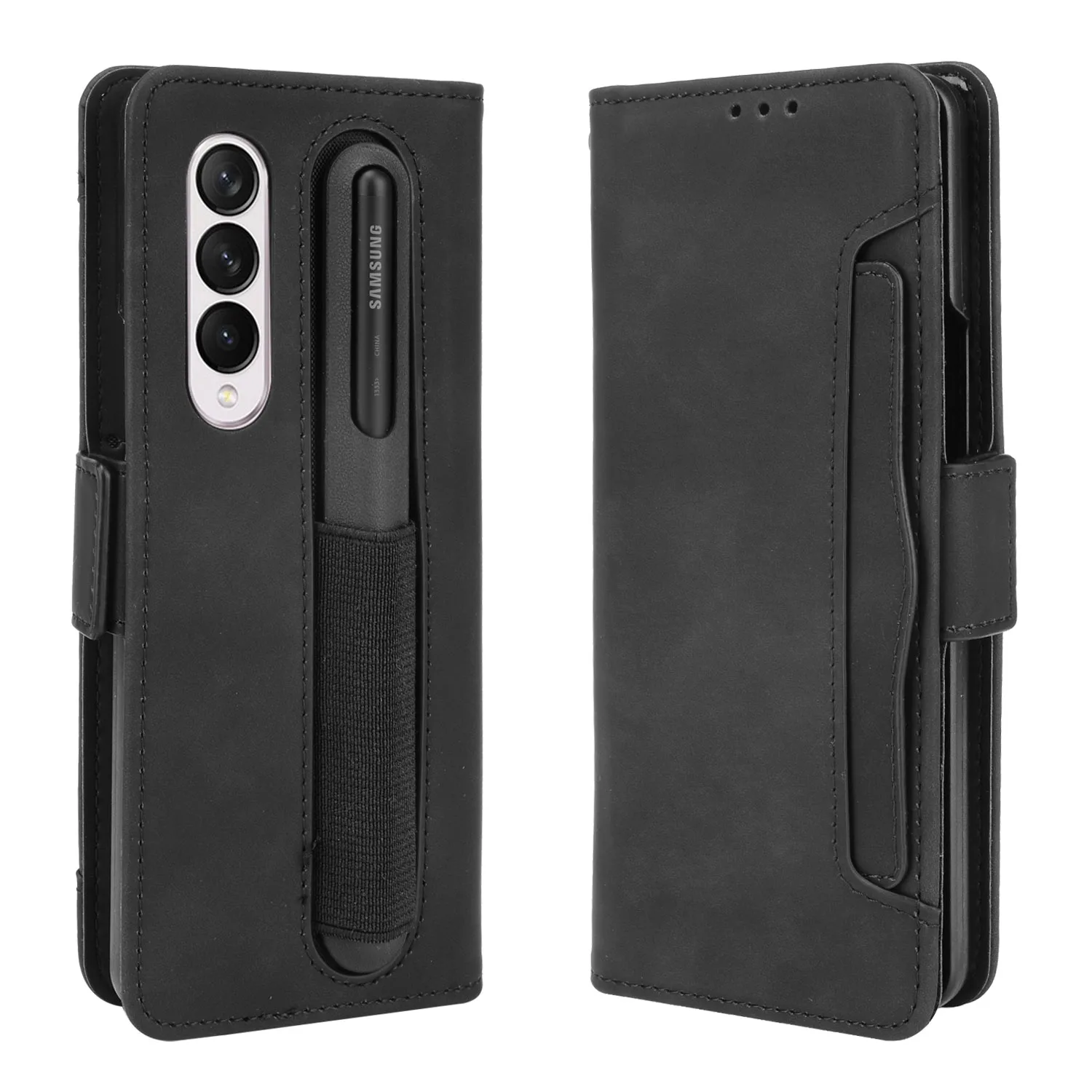 Samsung Galaxy Z Fold 4 Case Pen Galaxy Z Fold 3 Case Card Holder Leather Case Aliexpress
