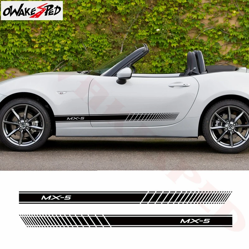 Автомобильные двусторонние полосы юбка Декоративные наклейки для Mazda MX 5 Racing
