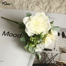 Искусственные цветы мелдель из шелка, камелии, розы, длинный пластиковый стебель, Свадебный настенный стол, искусственные цветы, ткань, искусственные цветы, декоративная ваза для дома