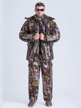 

Bionic dead tree pattern camouflage suit,Winter Cotton-padded clothes Ghillie Suit,Wear resistant, warm Coat and trousers
