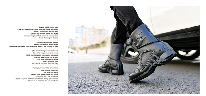 Мужские ботинки из натуральной кожи с черепом в готическом стиле; ботинки в байкерском стиле; ботинки в стиле панк; Ботинки Martin в европейском и американском стиле