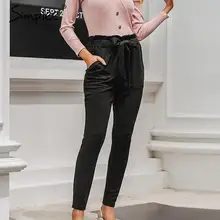 Женские черные замшевые брюки-карандаш Simlee, повседневные брюки с высокой талией для осени и зимы, уличные шикарные капри