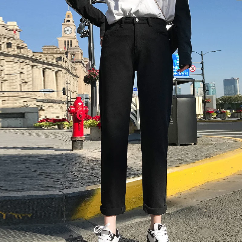 Jeans For Women High Waist Cotton White Harem Mom Jeans Spring 2020 New Plus Size Black Women Jeans Denim Pants Beige Blue
