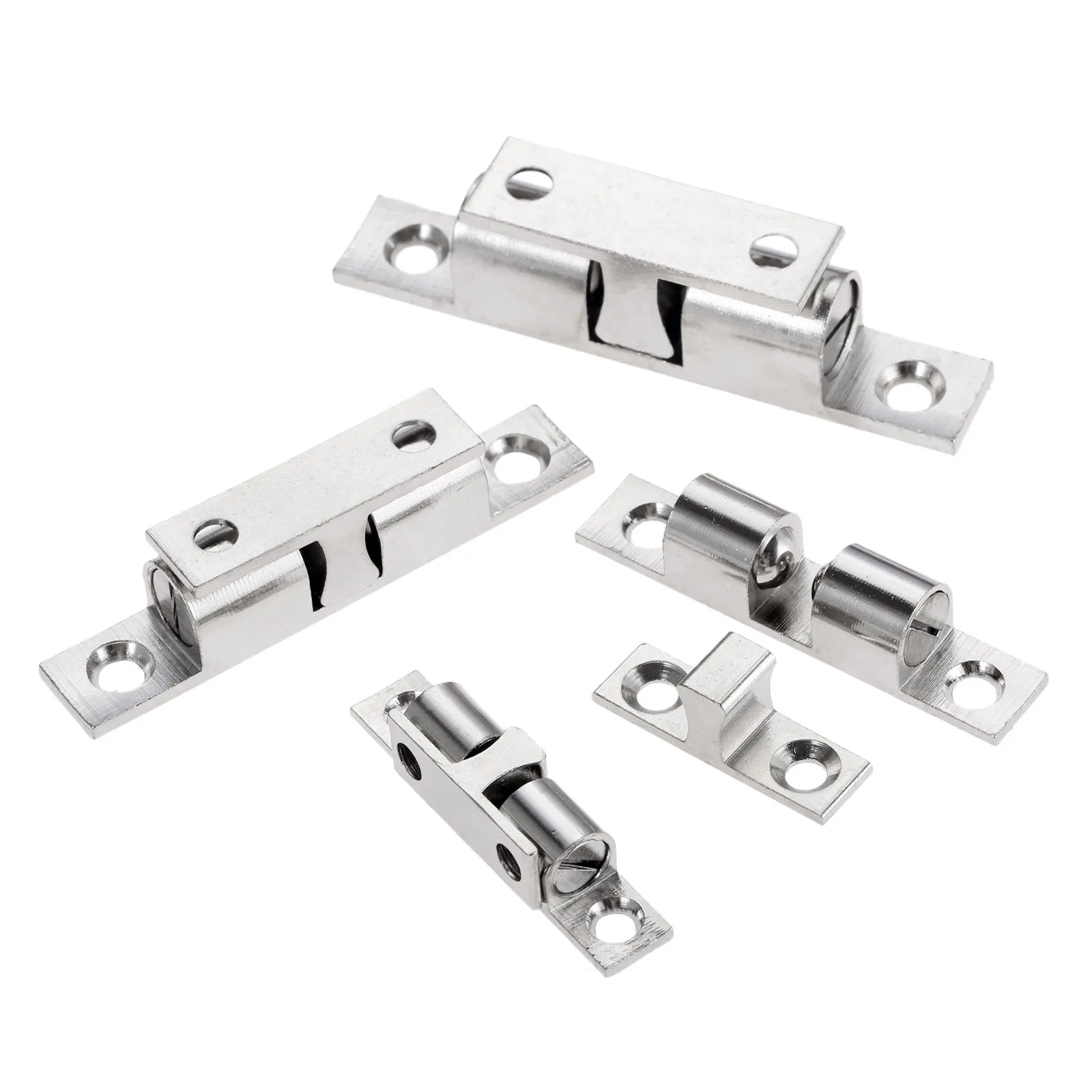 Cabinet Door Latch 42/50/60/70mm Double Ball Catch Cabinet Door Latch Brass Touch Beads Lock Door Spring Clip Cabinet Catches with Screws