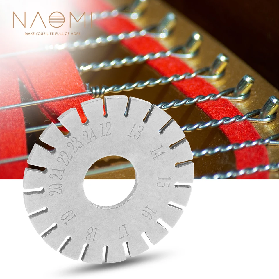 NAOMI Piano Wire Gauge String Gauge Piano String Ruler Piano Tuner Music Wire  String Gauge Measurer Tuning Tool 12-24 Number