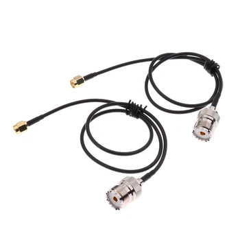 

2Pcs Radio Antenna Cable SMA PL-259 Male To UHF Female SO239 Cable Extension