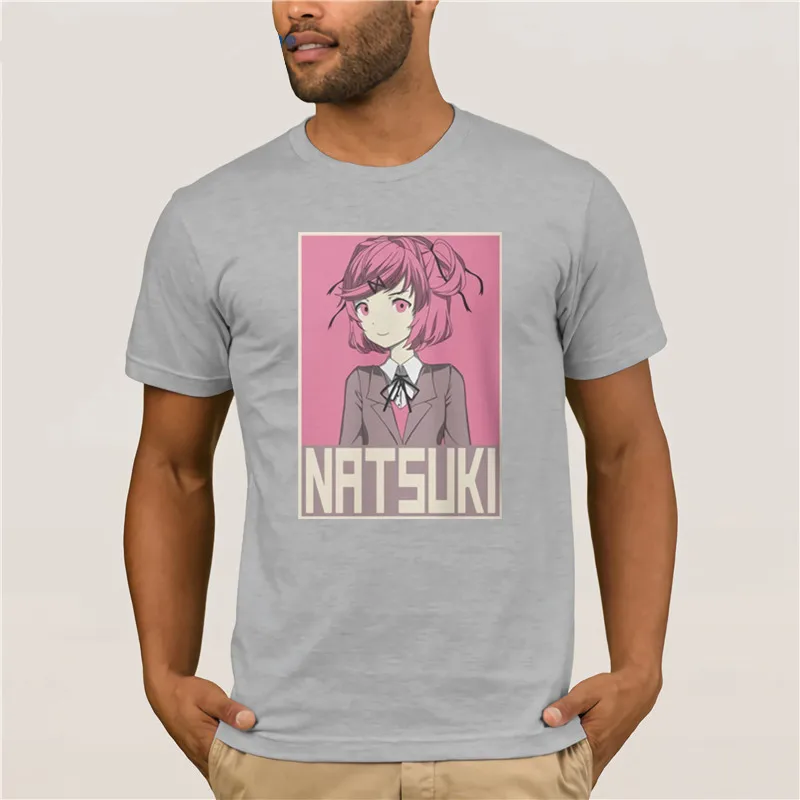 Мужская майка с коротким рукавом Нацуки плакат Doki клуб для мужчин Цвет Черный