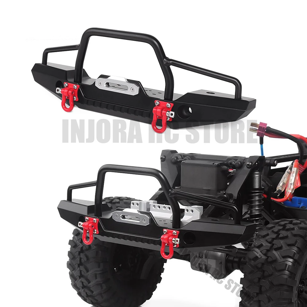 Full Metal RC Front Bumper w/ LED Lights For 1/10 Axial SCX10 90046 Traxxas TRX4