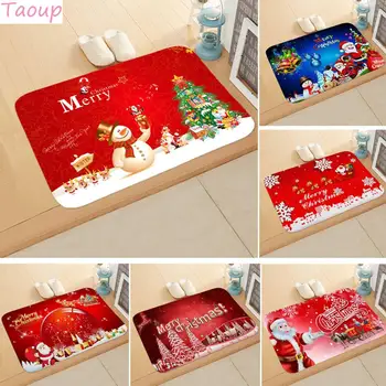 

Taoup Non-slip Flannel Santa Claus Mat Merry Christmas Carpet Bathroom Home Decor for Christmas Ornaments Xmas New Year Gifts