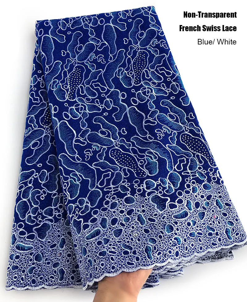 Аккуратная Вышивка темно-синие двойные французские кружева смесь африканская швейцарская вуаль кружева непрозрачная одежда для пар 5 ярдов Высокое качество