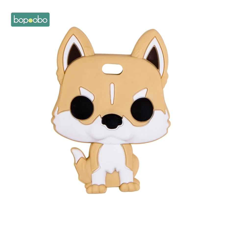 Yellow-Dog Bopobo 1 шт., детский прорезыватель, силиконовый, свинья, пищевой, Брод, Прорезыватель для кормления, прорезыватель, ожерелье, аксессуары, детские товары, безопасные игрушки - Цвет: Yellow-Dog