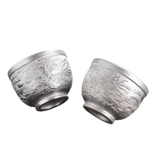 Чайная чаша 999 Серебристые керамические чайная чашка в китайском стиле чайный набор кунг-фу чайная чашка пуэр держатель посуда для напитков чайная посуда контейнер чашка кружки винного цвета Декор