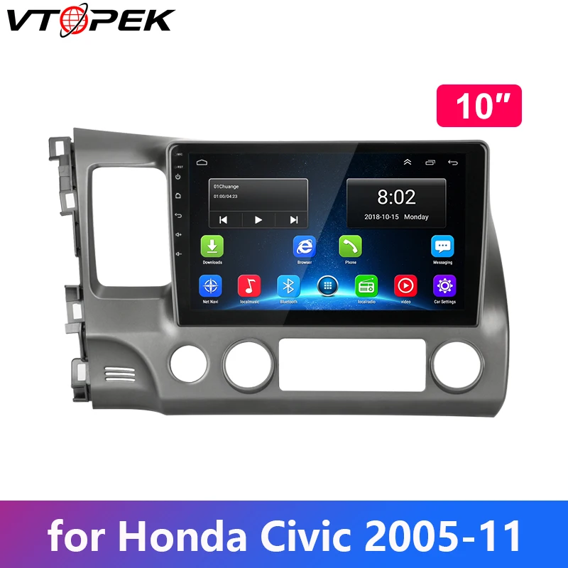 Vtopek 10 &quotавтомобильное радио для Honda Civic 2005-11 рамка сенсорный экран 4G сеть WIFI