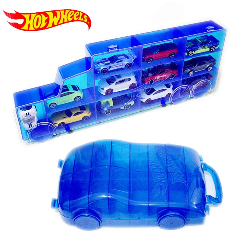 Comprar Caja de almacenamiento de plástico portátil con ruedas calientes para 16 modelos deportivos de coches de juguete para niños, camión educativo, niño, amigo, Juguetes