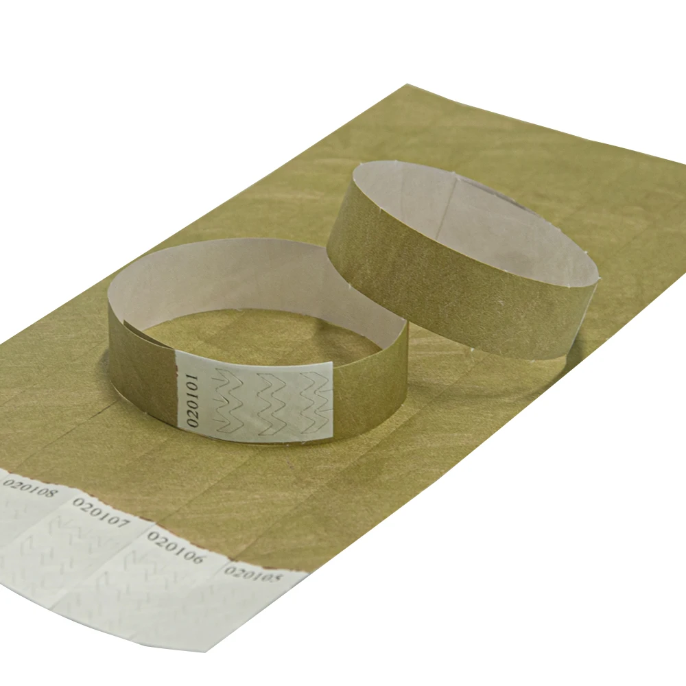 Solid Gold Green Color 3/4 inch Tyvek Wristbands, Suitable for Parties Events 500 piece