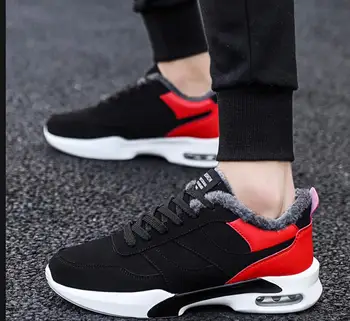 

2019 Winter New Men Sneakers Male Running Shoes Trainers Lace-up Outdoor Athletic Sport Shoes Comfortable Plus velvet warm shoes