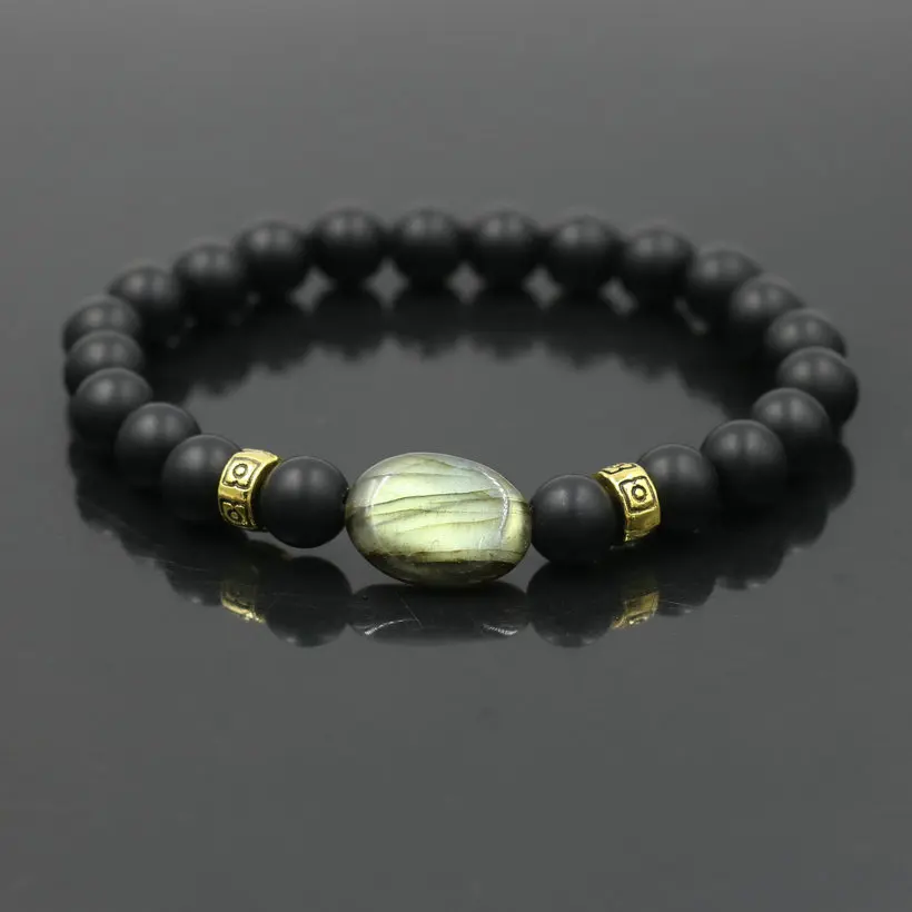Top Quality Men's Bracelet Hematite Stone Labradorite Moonstone Beads Bracelet For Women Buddha Bracelet Jewelry Gift Tobilleras - Image 5