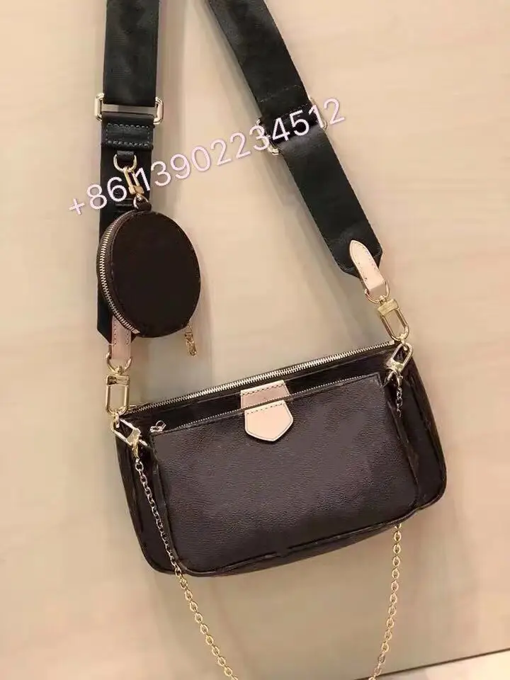 

The new women's bag of 2019 Deluxe fashion leather bag Hand-held oblique bag Wide shoulder strap three in one sub-bag