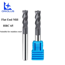Hrc65 moinho de extremidade plana 1 12mm 4 flautas fresa ALOCA C revestimento tungstênio ferramenta de corte de aço cnc ferramenta de maching