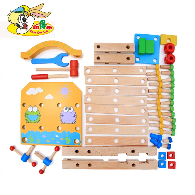 

Children Multi-functional Disassembly Toy Lu Ban Chair gong ju yi Flexible Nut Disassembly Combination Assembly Building
