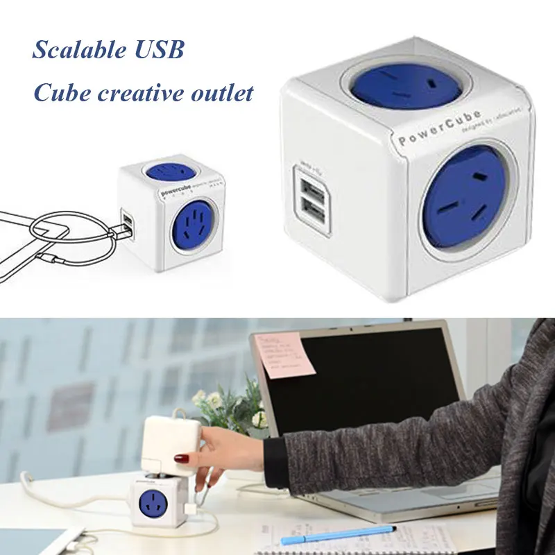 Power Cube розетка адаптер usb-портов Коммутируемая розетка расширяемая многофункциональная