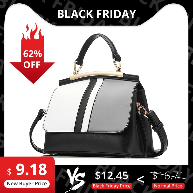 

REALER Women Handbag Fashion Patchwork Pattern Tote Bag with top-handle High Quality Artificial Leather Shoulder Crossbody Bags