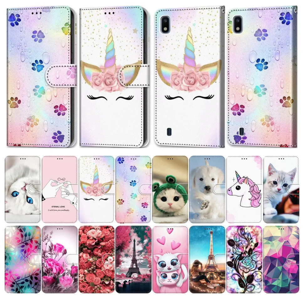 

Flip Phone Cover For Case iPhone 6 6S 7 8 XR X XS Max Girl Boy Phone Bags Cute Lovely Colored Painted Flower Cat Dog Wolf E08F
