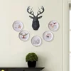 Lucky elk ceramic hanging plate, creative wall decoration, three-dimensional pendant, creative living room decoration 3